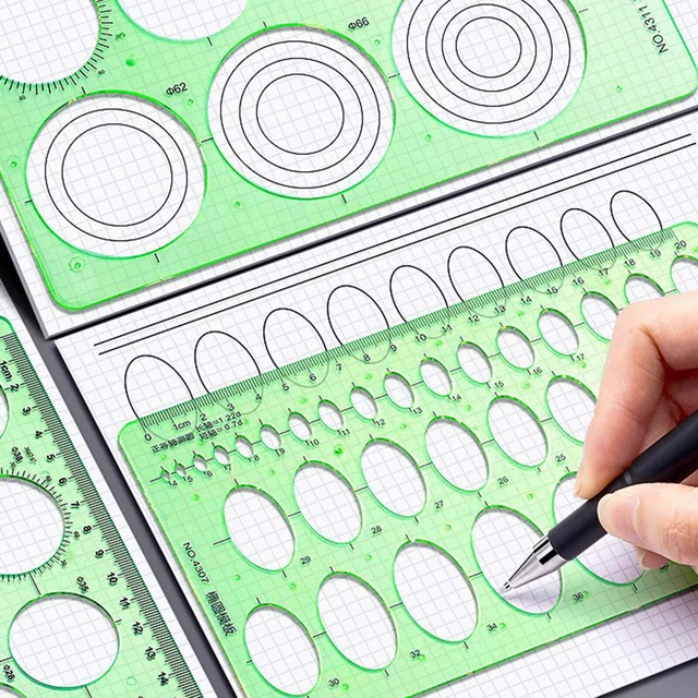 ZJCHAO Modèle Géométrique Modèle De Règle Géométrique En Plastique Pour Enfants, Outil De Dessin