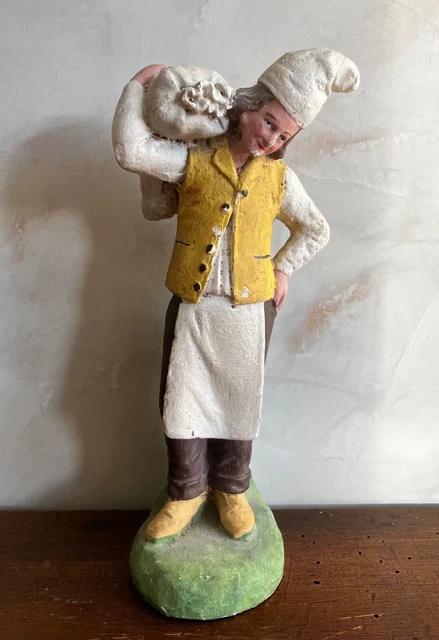 ANCIEN SANTON DE Provence Femme Paysanne Faux Fagot Paille Vêtue 27 cm Vintage EUR 32,50 - FR