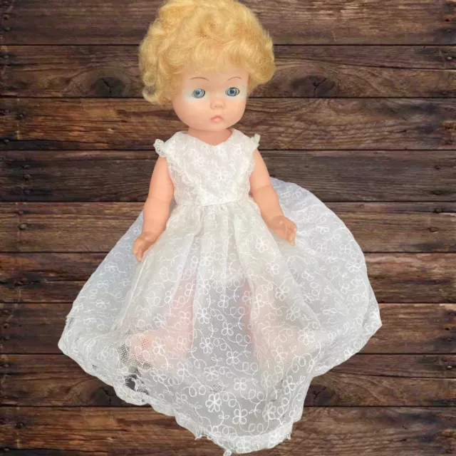 Vintage Chiltern Doll Blonde Curly Hair 16”