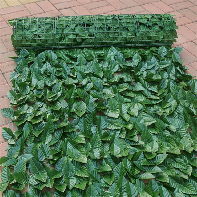 Artificial Faux Ivy Leaf Hedge Panels Roll Privacy Screening Decor Garden Fence
