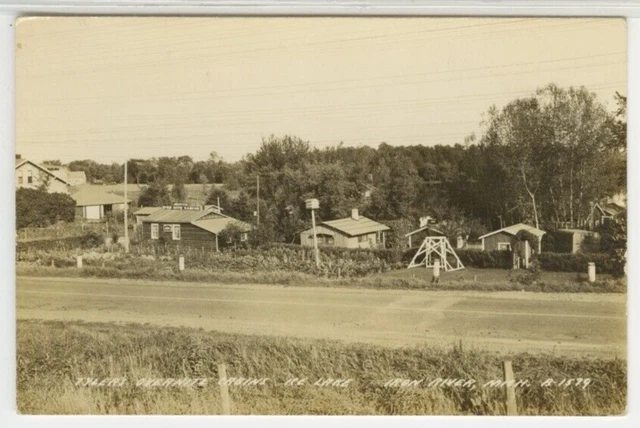 MI Postcard RPPC View Of Tyler's Overnite Cabins - Iron River vintage Real Photo