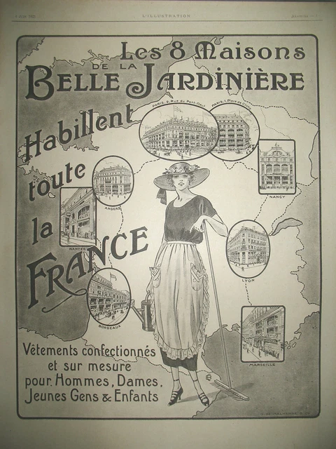 Publicite De Presse Belle Jardiniere Illustration Malherbe French Ad 1921