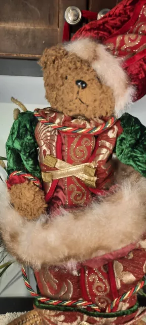 Santa Claus Bear Door Hanger Wreath Bells Sack Christmas Stocking AMAZING ! 3
