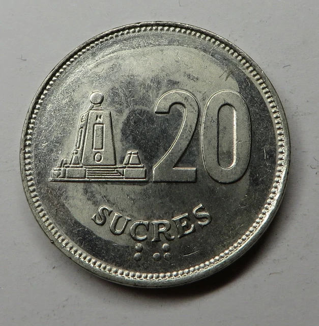 Ecuador 20 Sucres 1991 Nickel Clad Steel KM#94.2