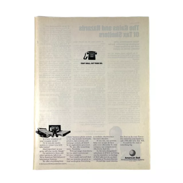 AT&T American Bell Telephone Vintage 80s Print Ad 1983 Telecommunications Phone