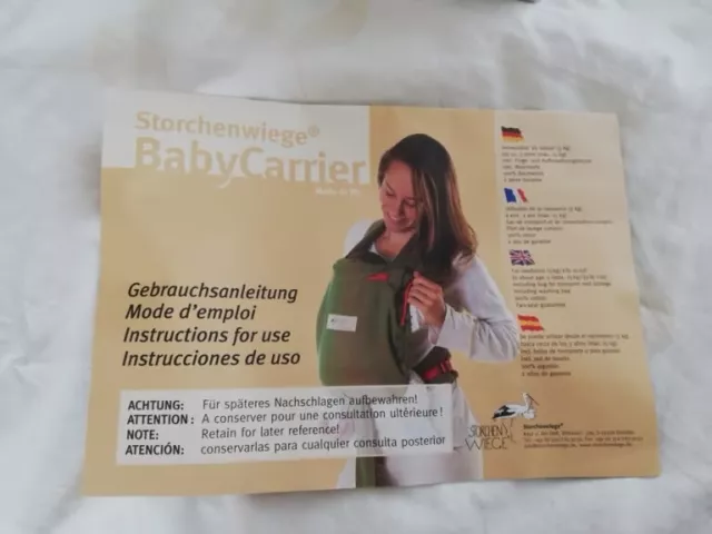 Storchenwiege BabyCarrier sling, used twice, brown, boxed 2