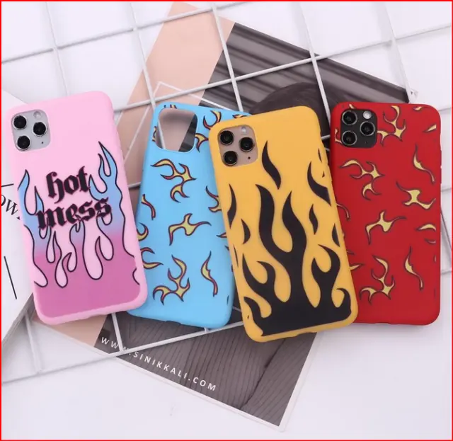 Fashion Flame Fire Soft Coque Cover Case Iphone 14 Pro Max 13 12 11 Xr Xs 8 7