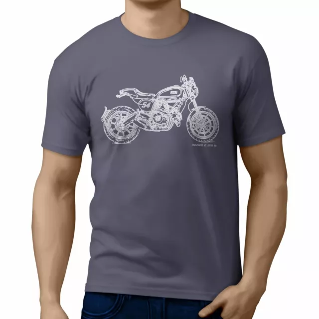 JL Illustration For A Ducati Scrambler Cafe Racer Motorrad Fan T-Shirt 2