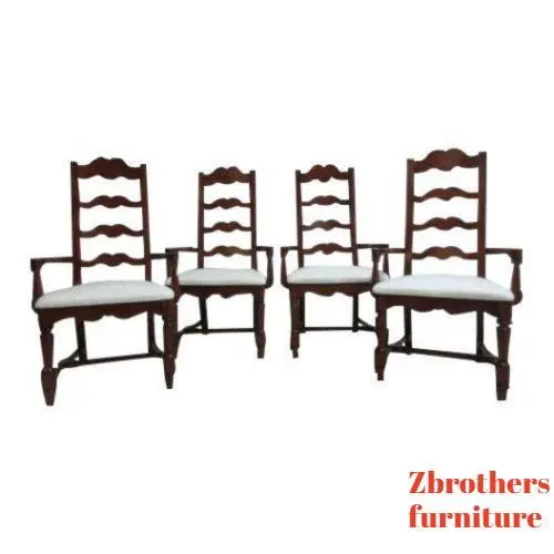 4 Pennsylvania House Cherry Ladderback Dining Room Arm Chairs Set