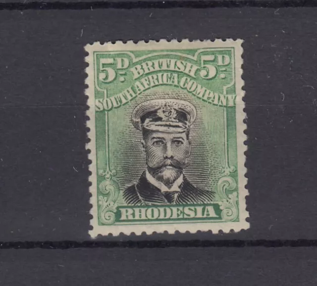 BSAC Rhodesia KGV 1913 5d Admiral Black Pale Green SG263 MH BP2887