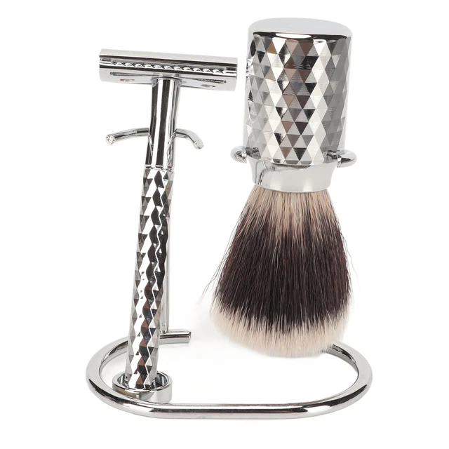 Juego de cepillos recortadores de barba manuales recortadora de barba lavable para el hogar completo para dos hojas