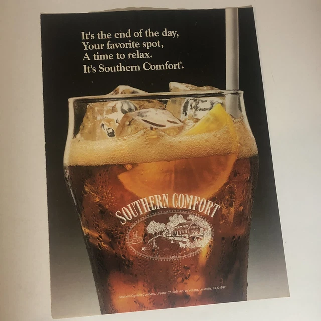 1992 Southern Comfort Print Ad Advertisement Vintage Pa2