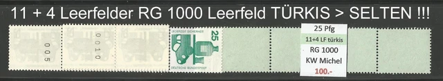 RM Unfallverhütung 25 Pfg RG 1000 ROLLENENDE RE 11 + 4 LF türkis (SELTEN !!!) **