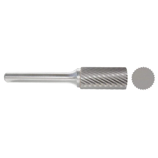 GRAINGER APPROVED 310-001012C Cylinder Bur SA,Carbide,1/4",Single Cut