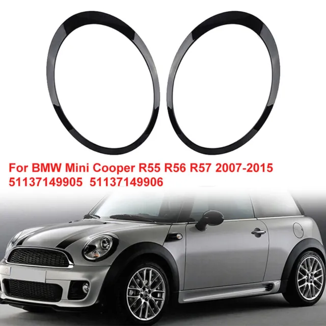 Rechts Scheinwerfer Abdeckung Blende Ring für Mini Cooper R55 R56 R58  Schwarz
