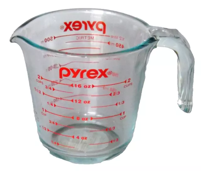 Vintage Pyrex Glass Measuring Cup 516 16 Oz. 2 With Open Handle Made in Usa  - Yahoo Shopping