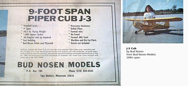 Plans for Bud Nosen 1/4 Scale Piper Cub, 9 Foot Giant Scale RC AIrplane Plans for Bud Nosen 1/4 Scale Piper Cub, 9 Foot Giant Scale RC AIrplane