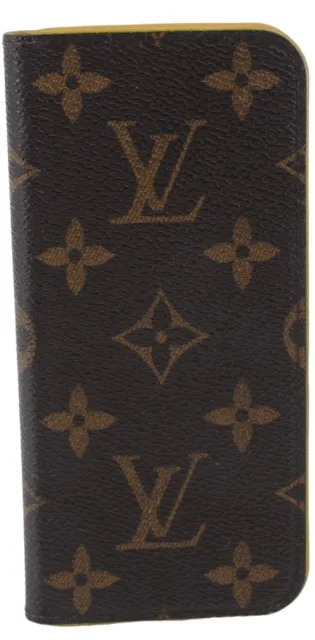 Auth Louis Vuitton Monogram Folio Iphone 7 8 SE2 Case Yellow M61908 LV 1154E