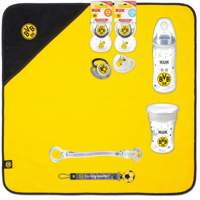 BVB Borussia Dortmund Babyflasche Magic Cup Schnuller 0-6 / 6-12 Monate Baby 09