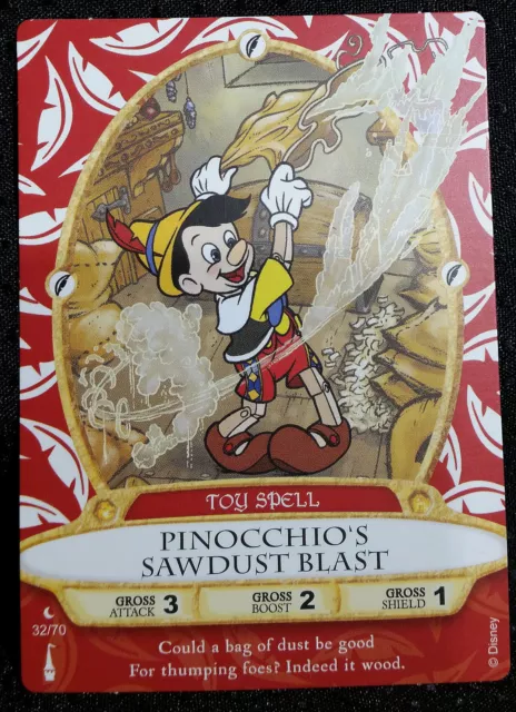 Disney Sorcerers Of The Magic Kingdom 32/70 Pinocchio's Sawdust Blast Game Card