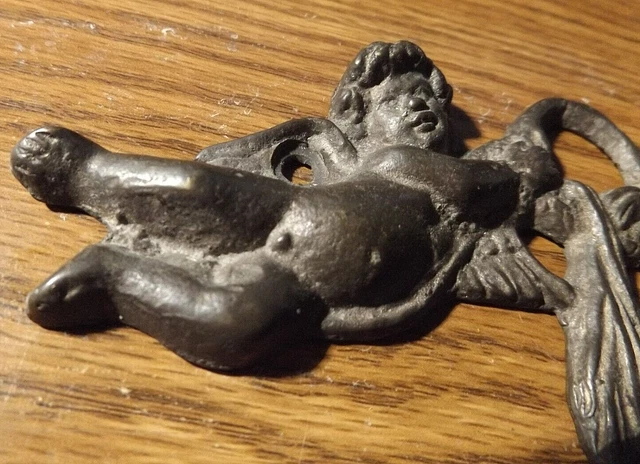 Antique Brass Cherub   Hanger  f or Coats,  Towels,  Clothes   6.5" X 4" X 1.25" 3