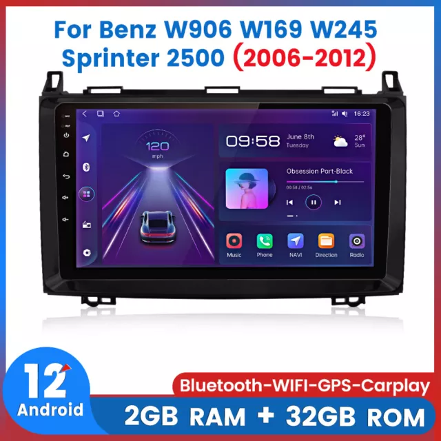 For Mercedes Benz B200 Sprinter 2500 Car Radio Stereo GPS Navi Android12 Carplay