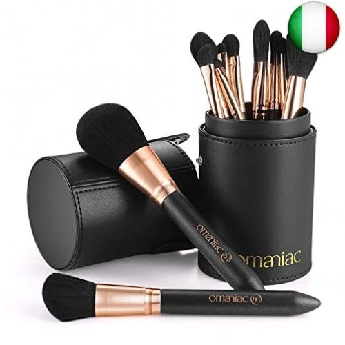 Set Pennelli Make up Oscar Charles, set di pennelli per trucco  professionale da 12 pezzi, sei pennelli per trucco per il viso e set di sei  pennelli per trucco per gli occhi(oro