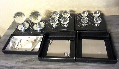 Mixed Lot Glass Door Knobs and Drawer Knobs Open Box Missing Hardware
