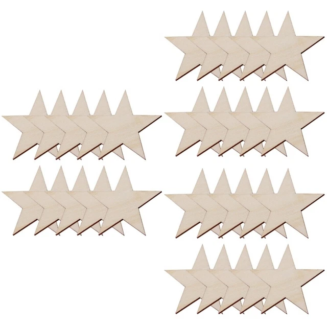 300 stücke Kinder DIY Malerei Holzchips Sternförmige DIY Graffiti Holzscheiben
