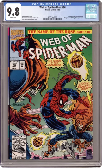 Web De Spider-Man #86 Cgc 9.8 1992 4072944015