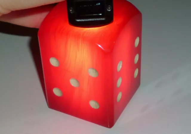 Vintage Rare Cherry Amber Red Bakelite Würfel Dice De A Jouer Art Deco 1930/40