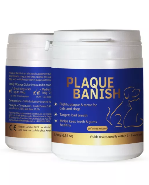 PLAQUE BANISH 180G Plaque Off For Dogs Teeth Clears Plaque, Tartar & Bad Breath