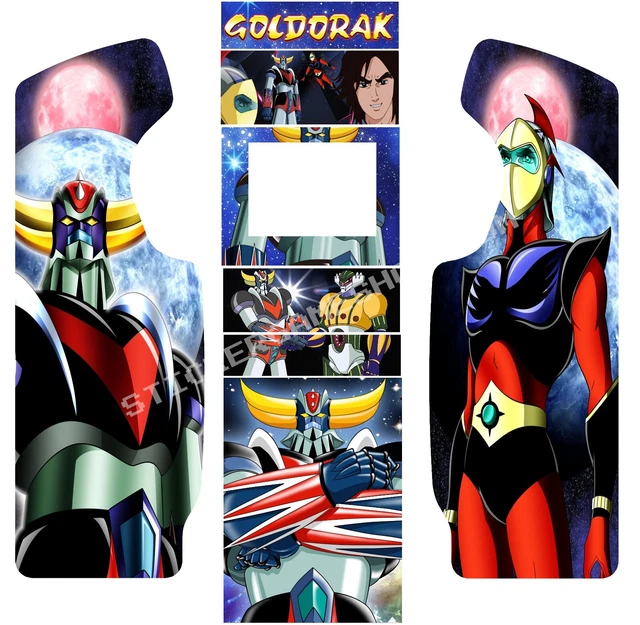 Stickers Goldorak Universels Pour Borne D'arcade, Lot De 2, Neufs