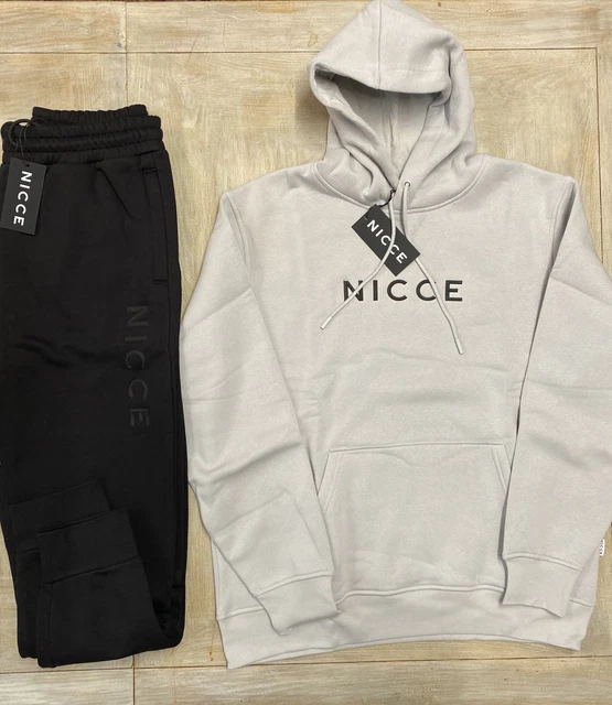 Nicce tracksuit mens Large full tracksuit Black Grey RRP £120