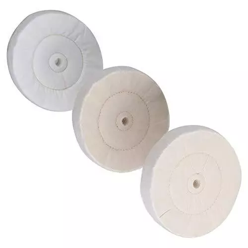 Buffing Polishing Wheel 3-Step Fine Cotton 60 Ply / Soft Flannel 40 Ply / Hig...