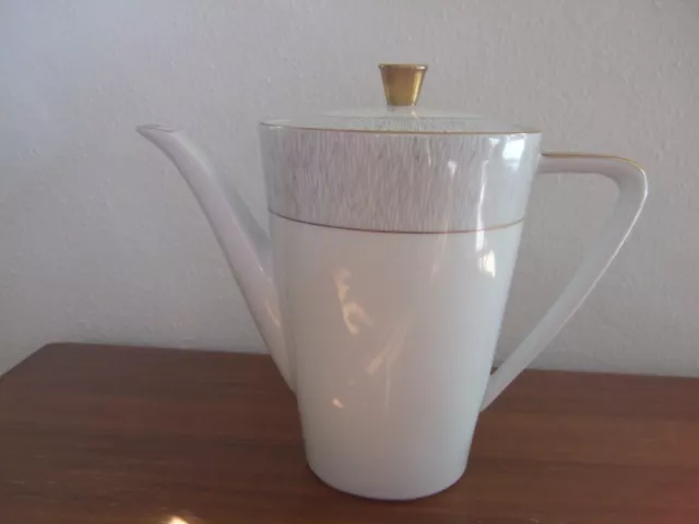 "Königl. pr. Tettau"gr. Kaffeekanne,GoldrandGrau-Weiß Porzellan Einzelteile