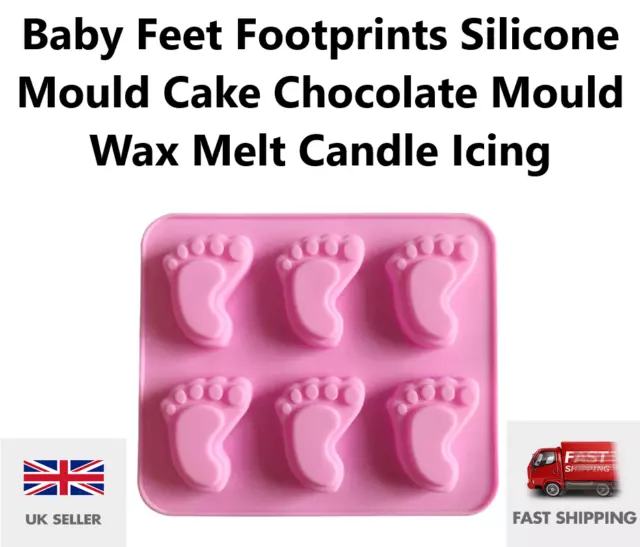 Baby Feet Footprints Silicone Mould Cake Chocolate Mould Wax Melt Candle Icing