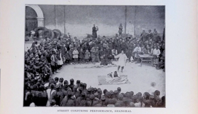 Street Conjuring Performance Magicians Shanghai Original 1901 Photo Print 10x7"