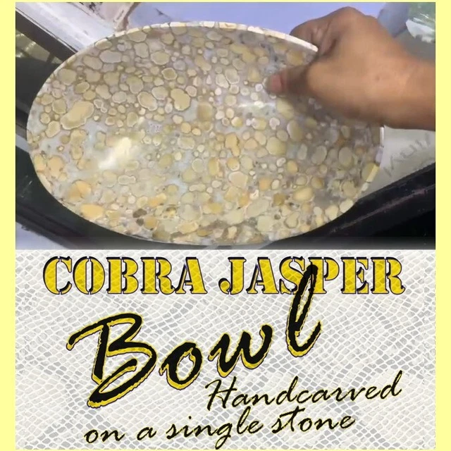 gemsindia 12 inches Cobra Jasper Gemstone Fruit Bowl handcrafted  single stone