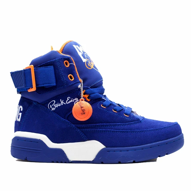 PATRICK EWING ATHLETICS 33 HI daim royal blanc orange emballage d