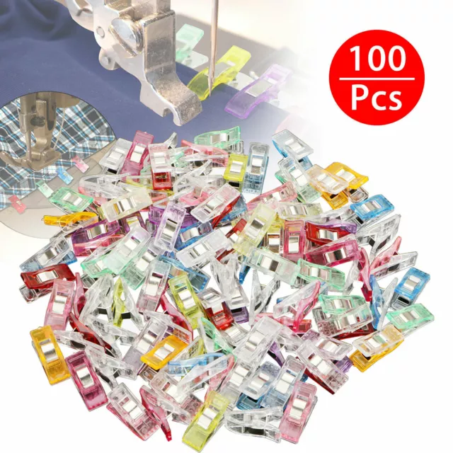 100PCS Multicolor Wonder Clips Clamp for Craft Quilting Sewing Knitting Crochet