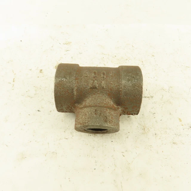 Ward 3/4"x3/4"x1/2" NPT 300 Malleable Iron Reducing Tee Black Pipe Fitting