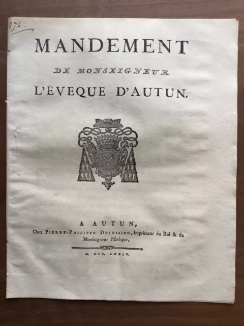 Autun en 1774 Saône et Loire Alexandre Marbeuf Cérémonie Mort Louis XV