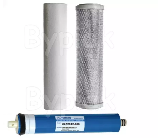 3 Stage Reverse Osmosis RO Unit Complete Filters Replacement with 75GPD Membrane