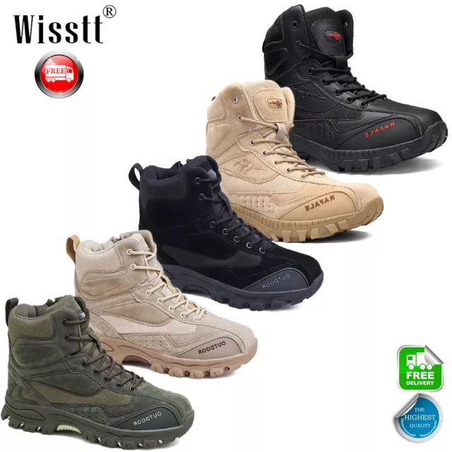 HOT MILITARY TACTICAL Boots Men Desert Combat Outdoor Side Zip
