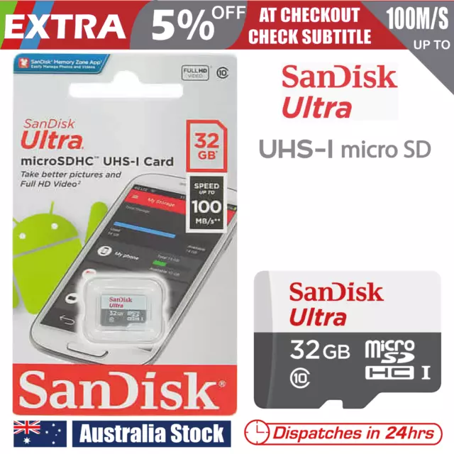 SanDisk Micro SD Card 32GB TF SDHC Class 10 Mobile Smart Phone Tablet Memory