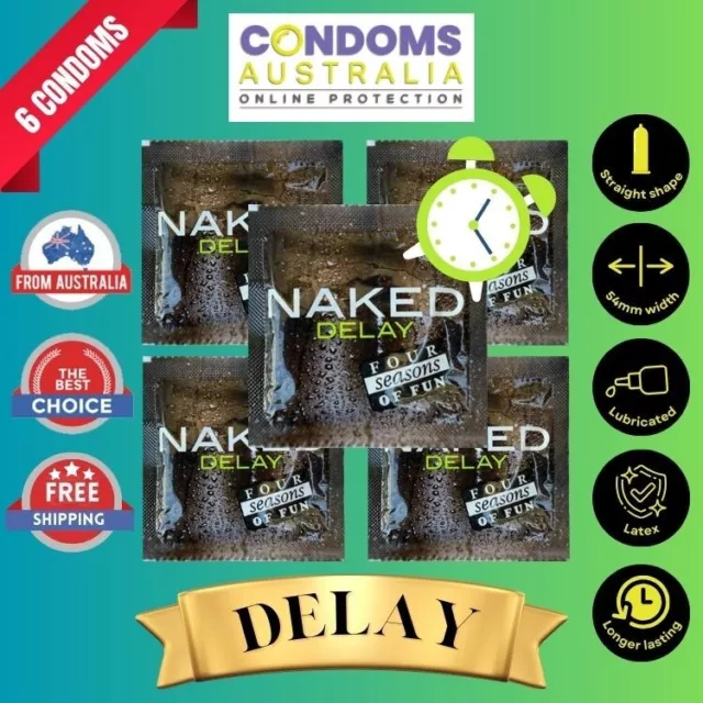 Four Seasons Naked Delay Condoms (6 Condoms) FREE SHIPPING