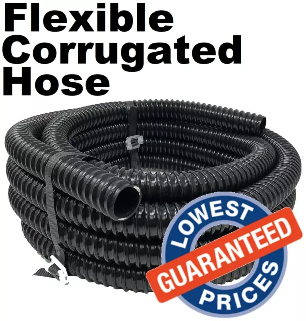 28.5mm UPRATED CARAVAN MOTORHOME WASTE HOSE BLACK CONVULATED FLEXIBLE HOSE