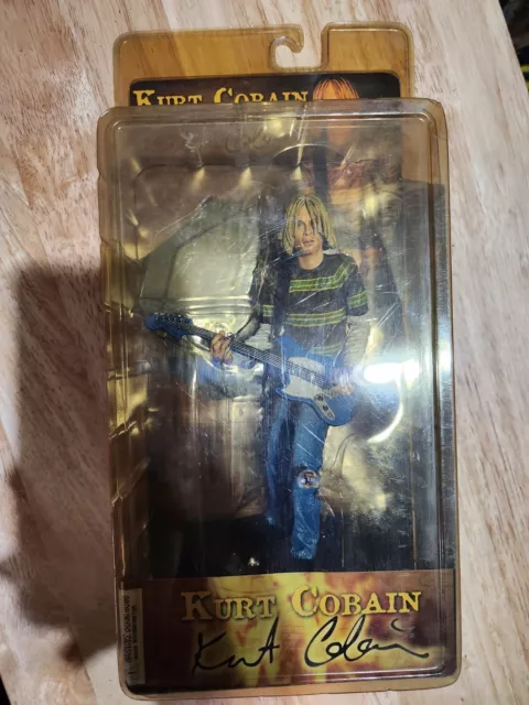 NECA Kurt Cobain 7''  Figure Teen Spirit Video  Fender Mustang Guitar