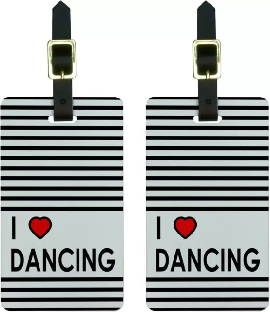 I Love Heart Dancing Luggage Tags Suitcase Carry-On ID Set of One-size, Multi